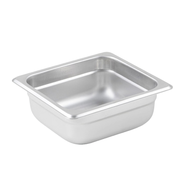 Steam Table Pan 1/6 Size 25 Gauge 18/8 Stainless Steel 6-7/8" x 6-5/16" x 2-1/2"