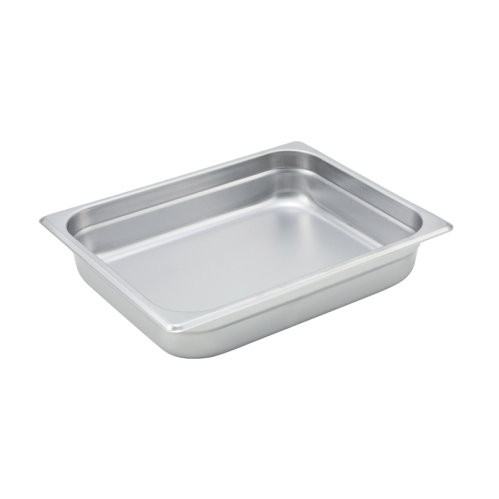 Steam Table Pan 1/2 Size 24 Gauge 18/8 Stainless Steel 10-3/8" x 12-3/4" x 2-1/2"