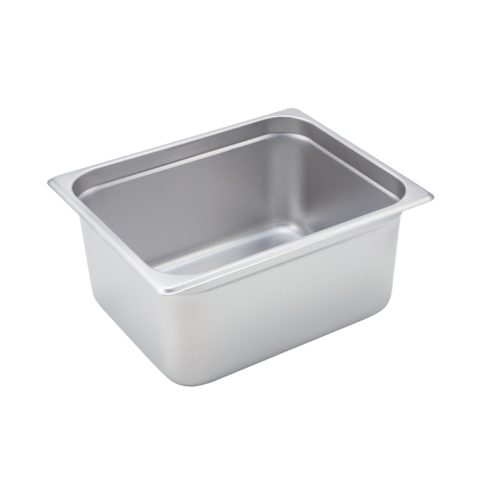 Steam Table Pan 1/2 Size 24 Gauge 18/8 Stainless Steel 10-3/8" x 12-3/4" x 6"