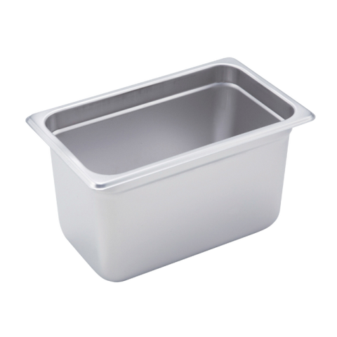 Steam Table Pan 1/4 Size 24 Gauge 18/8 Stainless Steel 10-5/6" x 6-5/16" x 6"