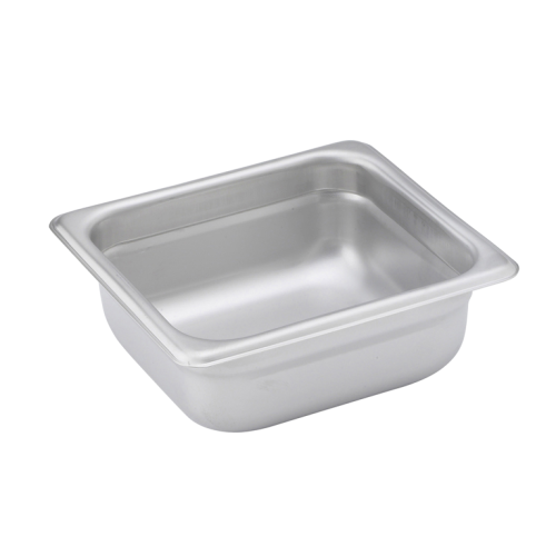 Steam Table Pan 1/6 Size 24 Gauge 18/8 Stainless Steel 6-7/8" x 6-5/16" x 2-1/2"