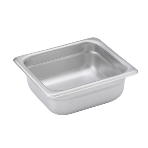 Steam Table Pan 1/6 Size 24 Gauge 18/8 Stainless Steel 6-7/8" x 6-5/16" x 2-1/2"