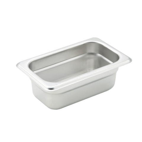 Steam Table Pan 1/9 Size 24 Gauge 18/8 Stainless Steel 6-3/4" x 4-1/4" x 2-1/2"