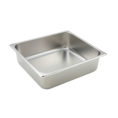 Steam Table Pan 2/3 Size Straight Sided 25 Gauge 18/8 Stainless Steel 14" x 12-7/8" x 4"