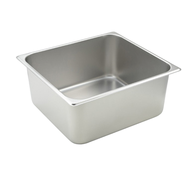 Steam Table Pan 2/3 Size Straight Sided 25 Gauge 18/8 Stainless Steel 14" x 12-7/8" x 6"