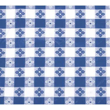 Table Cloth Blue Checkerboard PVC with Cotton Lining 52"L x 52"W