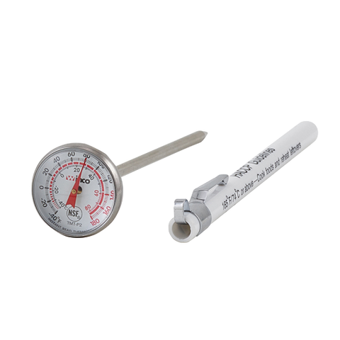 Pocket Thermometer -40° to 180° F Dial Face with Case & Clip 5" Probe