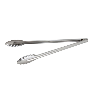 Utility Tongs Scalloped Edge Medium Weight 0.6 mm Stainless Steel 16"