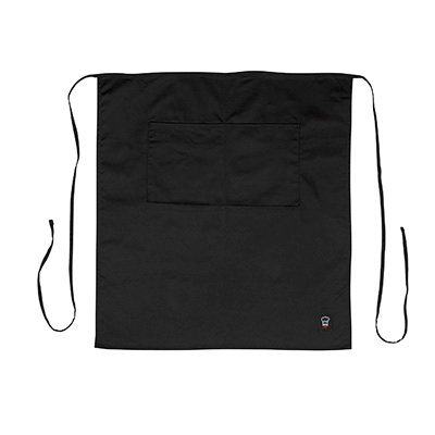 Bistro Apron with (2) Pockets Black 65/35 Poly-Cotton Blend 32"L x 28"W