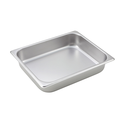 Steam Table Pan 1/2 Size Straight Sided 25 Gauge 18/8 Stainless Steel 10-3/8" x 12-3/4" x 2-1/2"