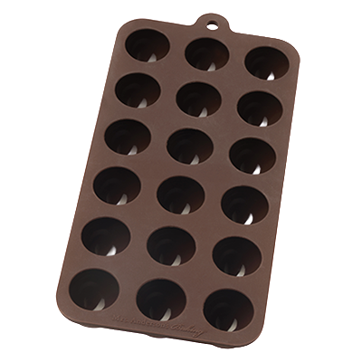 HIC Chocolate Truffle Mold 8.5" x 4" Brown Silicone