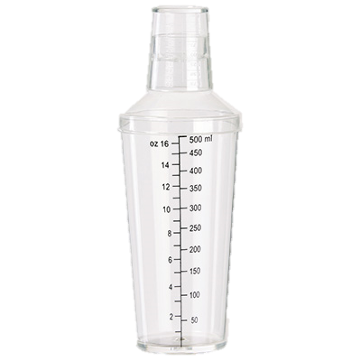 superior-equipment-supply - Winco - Plastic Bar Shaker 16 oz., Clear, Includes Cap