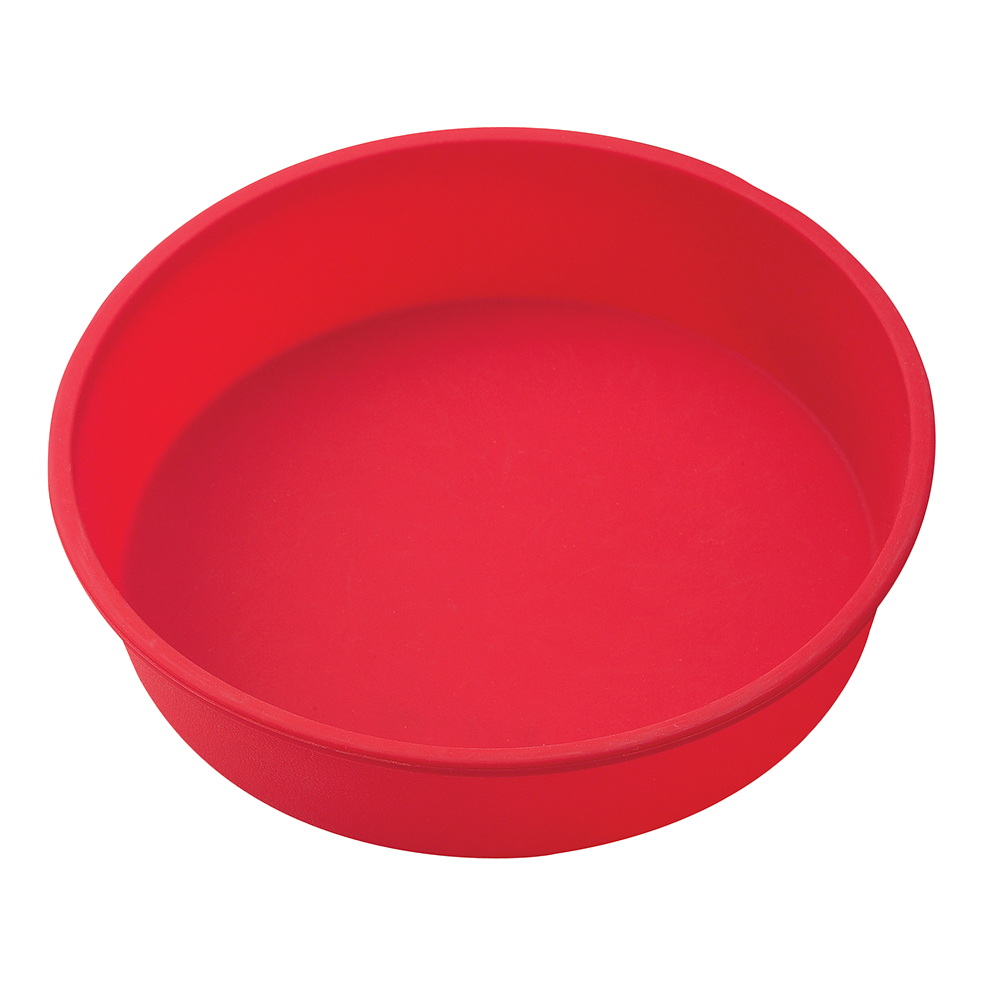 Harold Imports Cake Pan 9.5" Diameter x 2.25" Round Red 100% Silicone