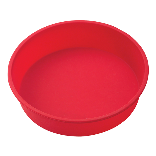 Harold Imports Cake Pan 9.5" Diameter x 2.25" Round Red 100% Silicone