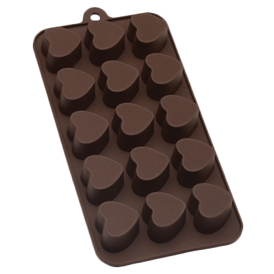 superior-equipment-supply - Harold Imports - HIC Silicone Chocolate Heart Shaped Mold Baking Sheet 8-1/2" X 4"