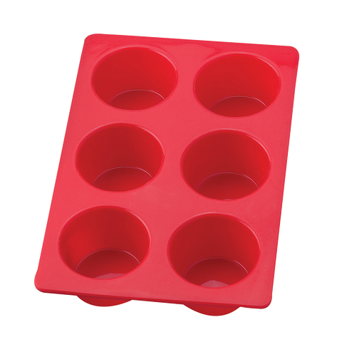 superior-equipment-supply - Harold Imports - HIC Mrs. Anderson's Silicone Six Cup Muffin Pan 11" X 7-1/2" X 2" Red