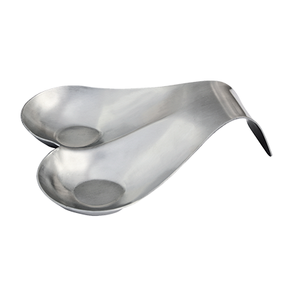 TableCraft Stainless Steel Double Spoon Rest