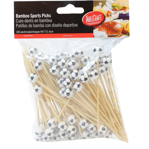 TableCraft Cash & Carry Sport Pick 4.5" Soccer - 100 Per Pack