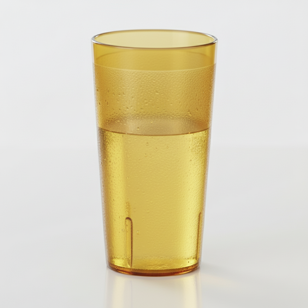 Winco Tumbler Pebbled Amber Plastic 5 oz. PTP-05A - 12/Pack