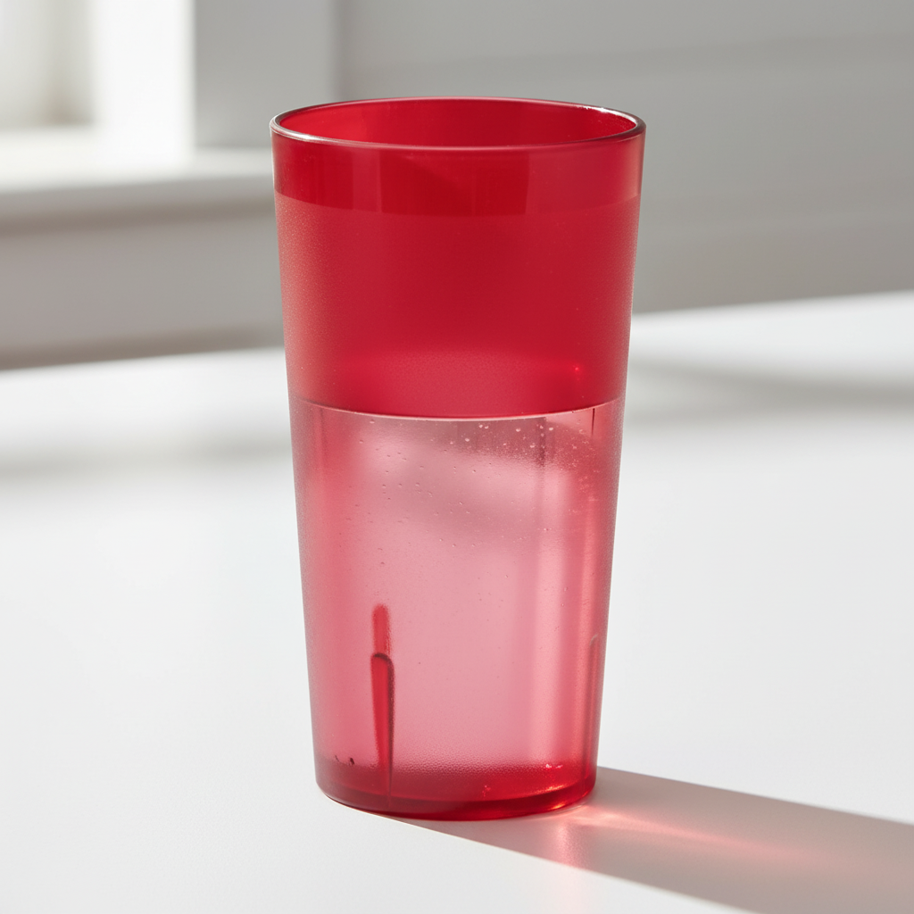 Winco Pebbled Tumbler Plastic Red 9.5 oz. PTP-09R - 12/Pack