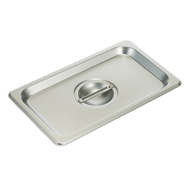 Steam Table Pan Cover with Handle 1/4 Size 25 Gauge Standard Weight 18/8 Stainless Steel