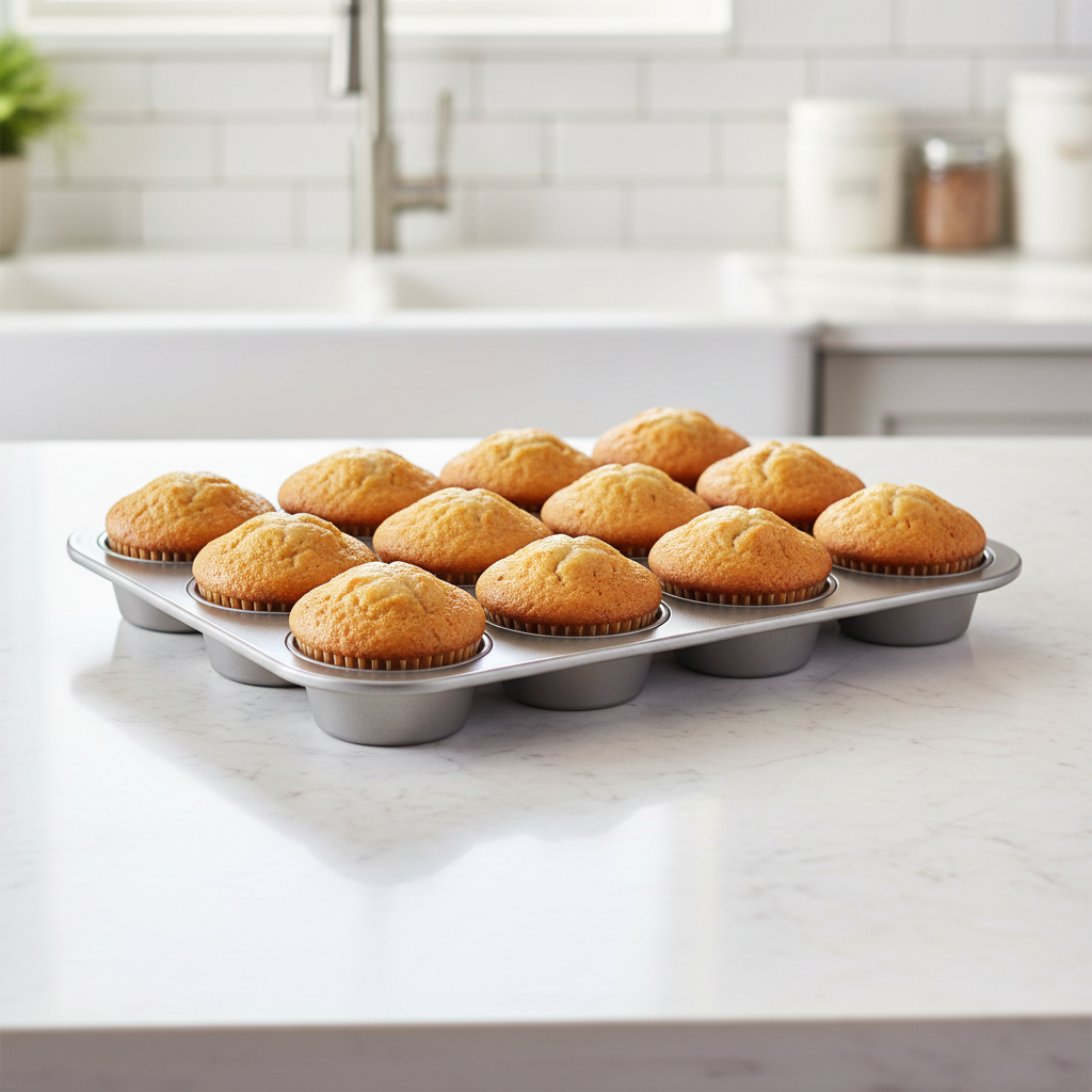 Winco Aluminum 12 Cup Muffin Pan 3 oz. 14" x 11" AMF-12