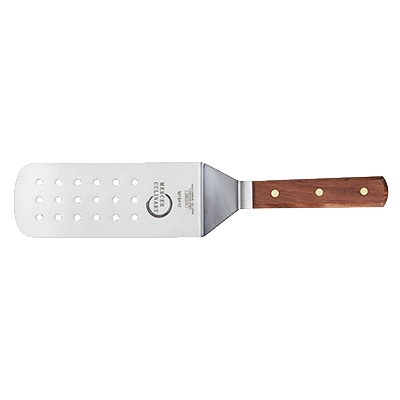 superior-equipment-supply - Mercer Tool - Mercer Culinary Japanese Stainless Steel 8" x 3" Blade Perforated Praxis Turner With Rosewood Handle