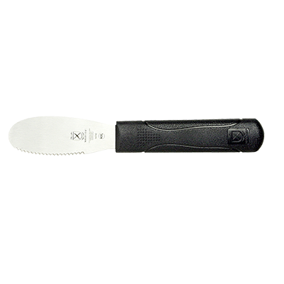 superior-equipment-supply - Mercer Tool - Mercer Culinary Stainless Steel 3-1/2" Blade Wavy Edge Spreader With Black Handle