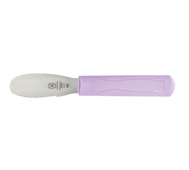 superior-equipment-supply - Mercer Tool - Mercer Culinary Stainless Steel 3-1/2" Blade Wavy Edge Spreader With Purple Color Handle
