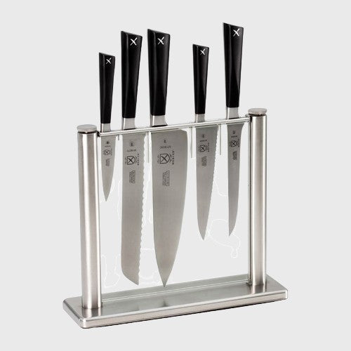 ZüM® Stainless And Tempered Glass 6 Pc. Knife Glass Block Set