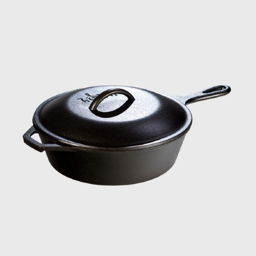 Lodge Cast Iron Covered Deep Skillet 3.2 Qt.