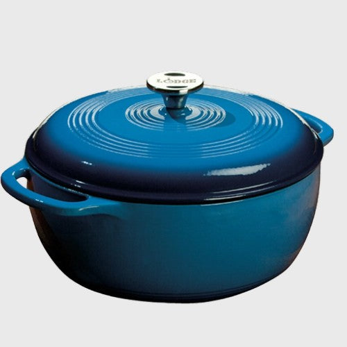 Lodge Porcelain Enameled Cast Iron Dutch Oven Blue 6 Qt.