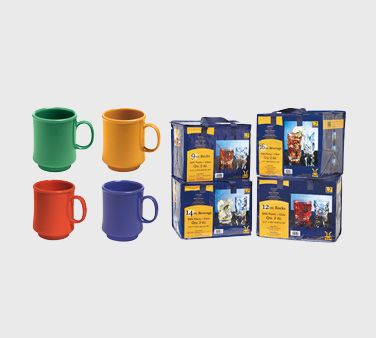 GET Enterprise Mug 8 oz. Melamine Pack of 4 Colors