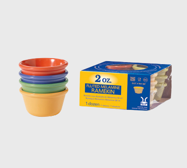 GET Enterprise Diamond Mardi Gras™ Ramekin 2 oz. Melamine Pack of 4 Colors - 12/Case