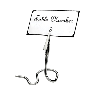 Table Sign Clip Swirly Base with "S" Shape - 6 Clips/Pack