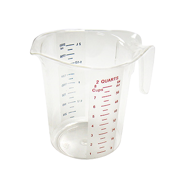 Measuring Cup with Raised External Markings Polycarbonate 2 qt.