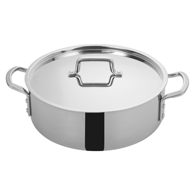 Tri-Gen™ Brazier with Cover 12 qt. Stainless Steel 13-1/2" Diameter x 7-1/4" Height