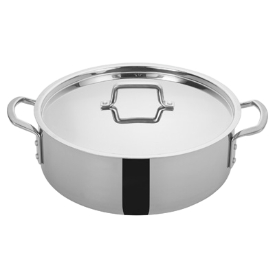 Tri-Gen™ Induction-Ready Brazier with Cover 14 qt. Stainless Steel 14" Diameter x 7-1/4" Height
