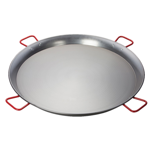 Paella Pan with 4 Handles Polished Carbon Steel 35-1/2" Diameter