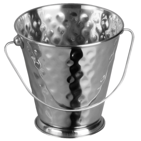 Mini Pail Hammered 28 oz. Stainless Steel 5" Diameter x 5" Height