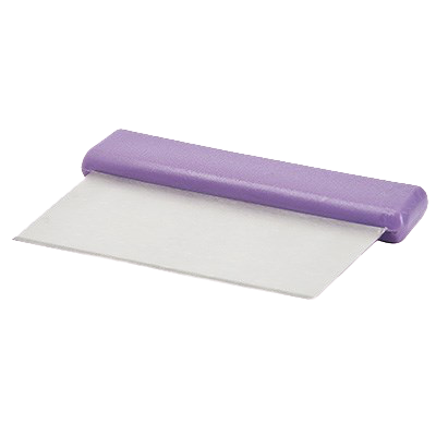 Dough Scraper Allergen Free 6" x 3" Stainless Steel Blade Plastic Purple Handle