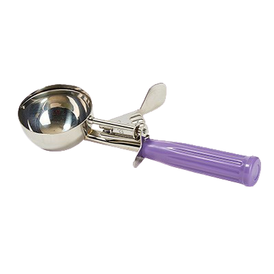 Ice Cream Disher 3-3/4 oz. Size 10 Allergen Free Purple Stainless Steel 2-5/8" Diameter