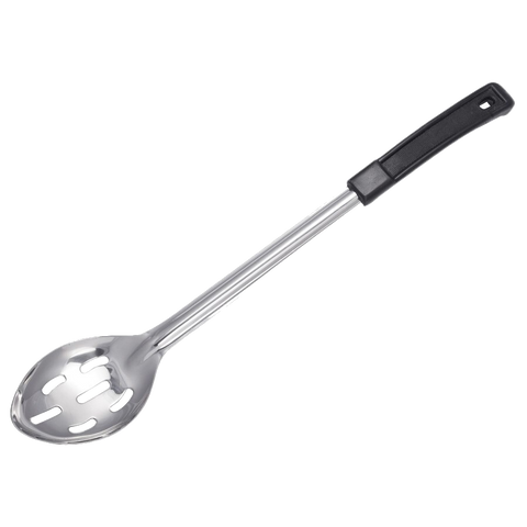 Basting Spoon Slotted Stainless Steel With Black Plastic Handle 13"