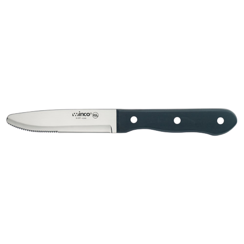 Jumbo Steak Knife 4-3/4" Stainless Steel Blade with Solid POM Handle 9-3/4" O.A.L. - 6 Knives/Pack