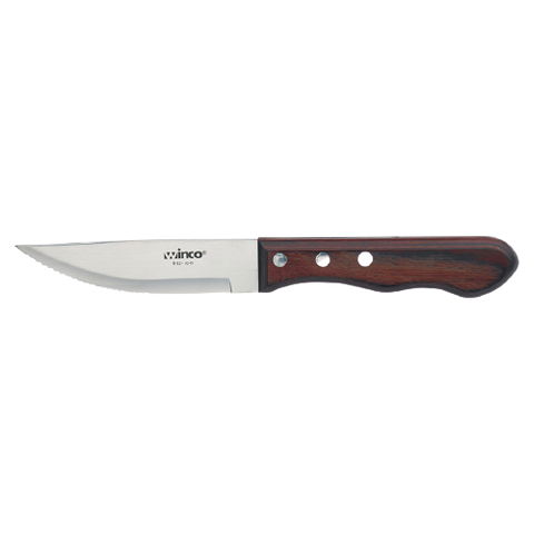 Jumbo Steak Knife 4-3/4" Stainless Steel Blade with Brazilian Polywood Handle 9-3/4" O.A.L. - 6 Knives/Pack