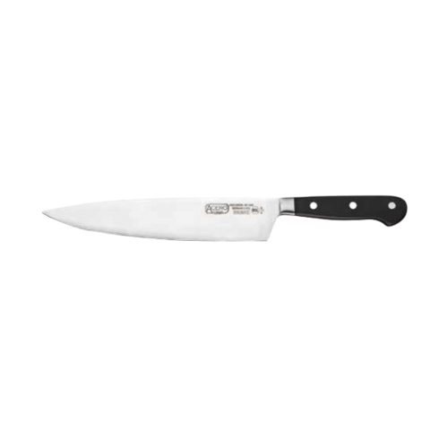 Acero Chef Knife Forged Short Bolster 10" Stainless Steel Blade with Black POM Handle