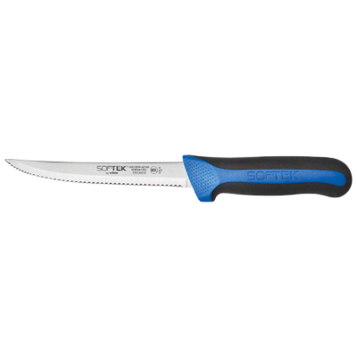 Sof-Tek™ Utility Knife 5-1/2" German Steel Blade with Black & Blue TPR Handle