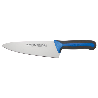 Sof-Tek™ Chef's Knife 8" German Steel Blade with Black & Blue TPR Handle
