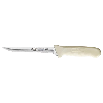 Utility Knife Stamped Wavy Edge 6" No-Stain German Steel Blade with White Polypropylene Handle