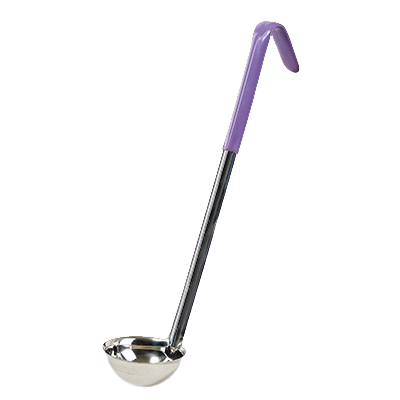 Color-Coded Ladle Allergen Free 12-1/2" Handle Stainless Steel 2 oz. Purple